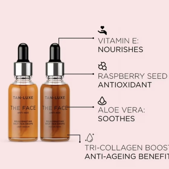 NIB Tan-Luxe's The Face 30ml light/medium illuminating self tan drops - Picture 6 of 16